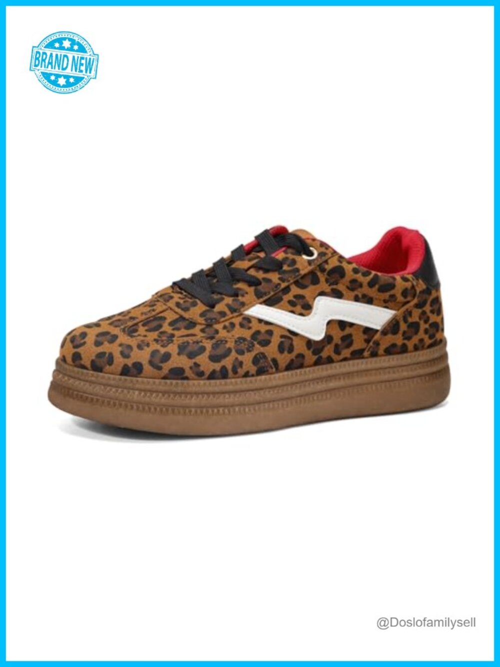 Women's Vintage Chunky Platform Sneakers PU Upper Gum Sole Lace-Up